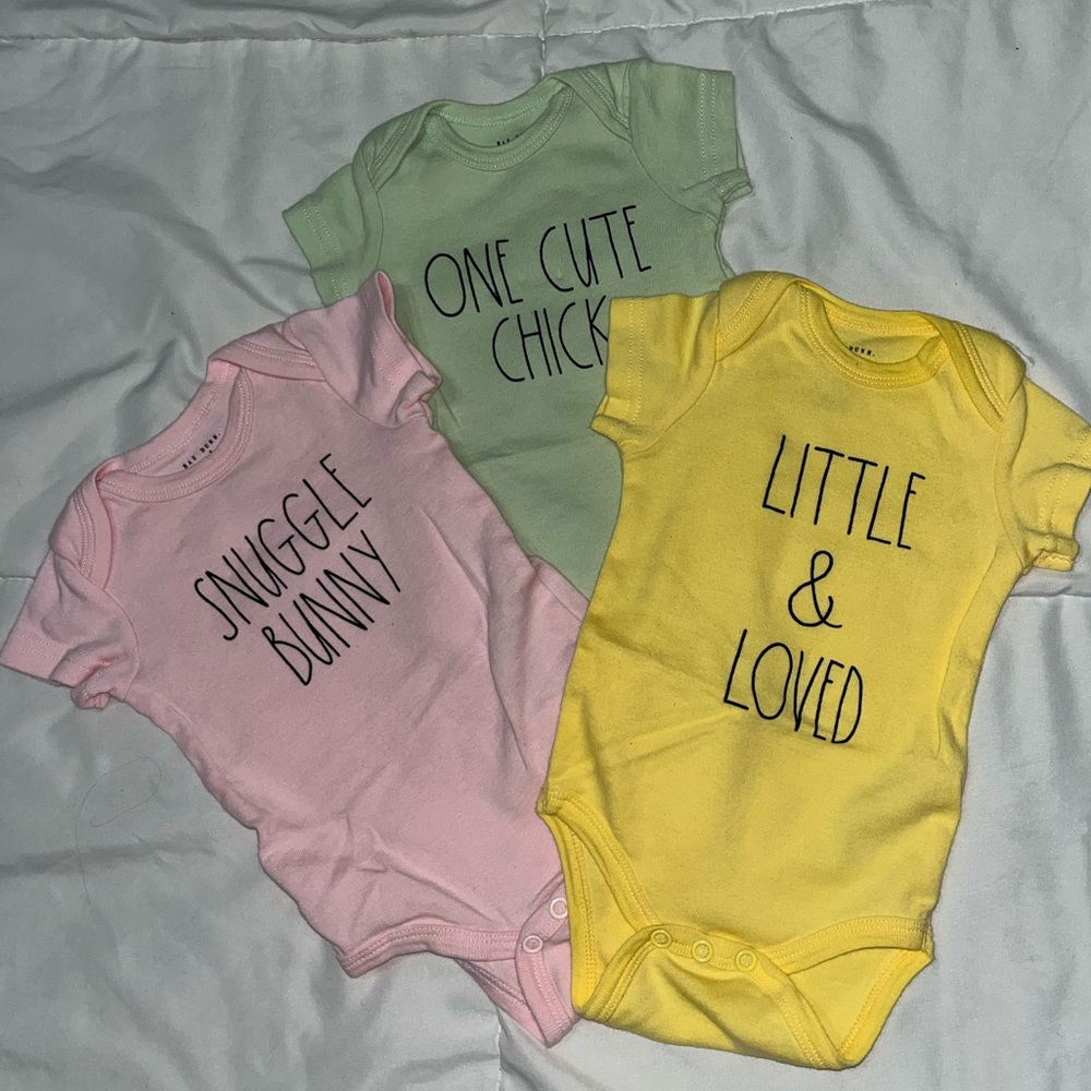 Rae Dunn baby onesies